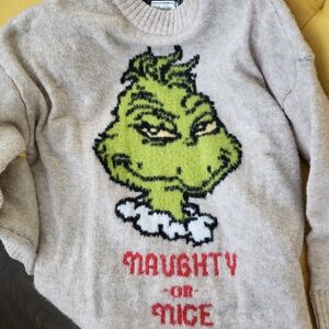 American Eagle Outfitters Beige Grinch Sweater